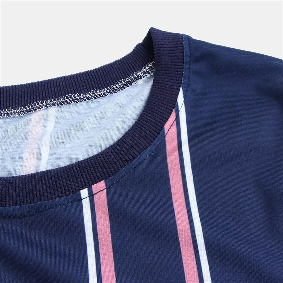 Men's t-shirt  Summer Fashion T-Shirts Casual Striped