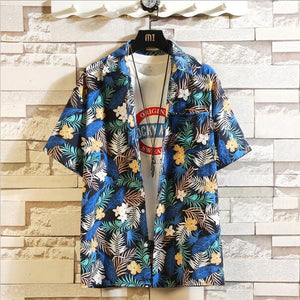 Print Brand Summer Hot Sell Men's Beach Shirt Fashion Short Sleeve Floral Loose Casual Shirts