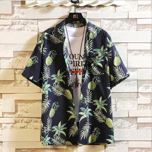 Print Brand Summer Hot Sell Men's Beach Shirt Fashion Short Sleeve Floral Loose Casual Shirts