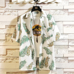Print Brand Summer Hot Sell Men's Beach Shirt Fashion Short Sleeve Floral Loose Casual Shirts
