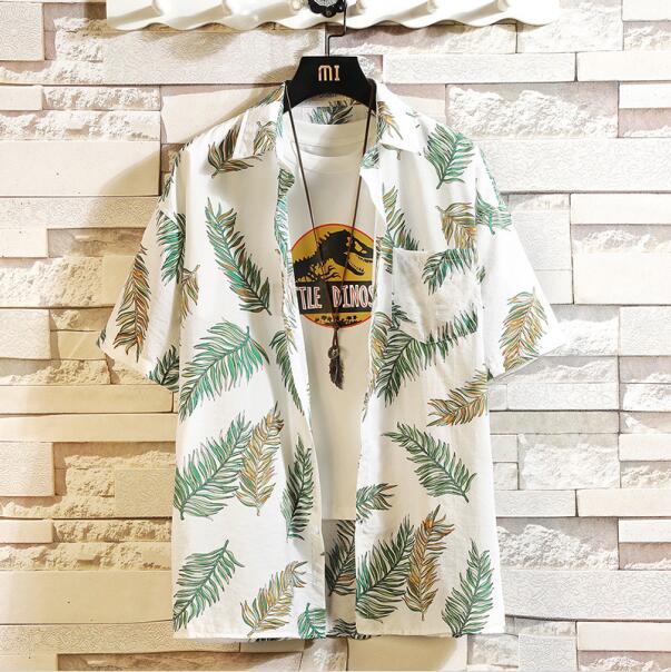 Print Brand Summer Hot Sell Men's Beach Shirt Fashion Short Sleeve Floral Loose Casual Shirts