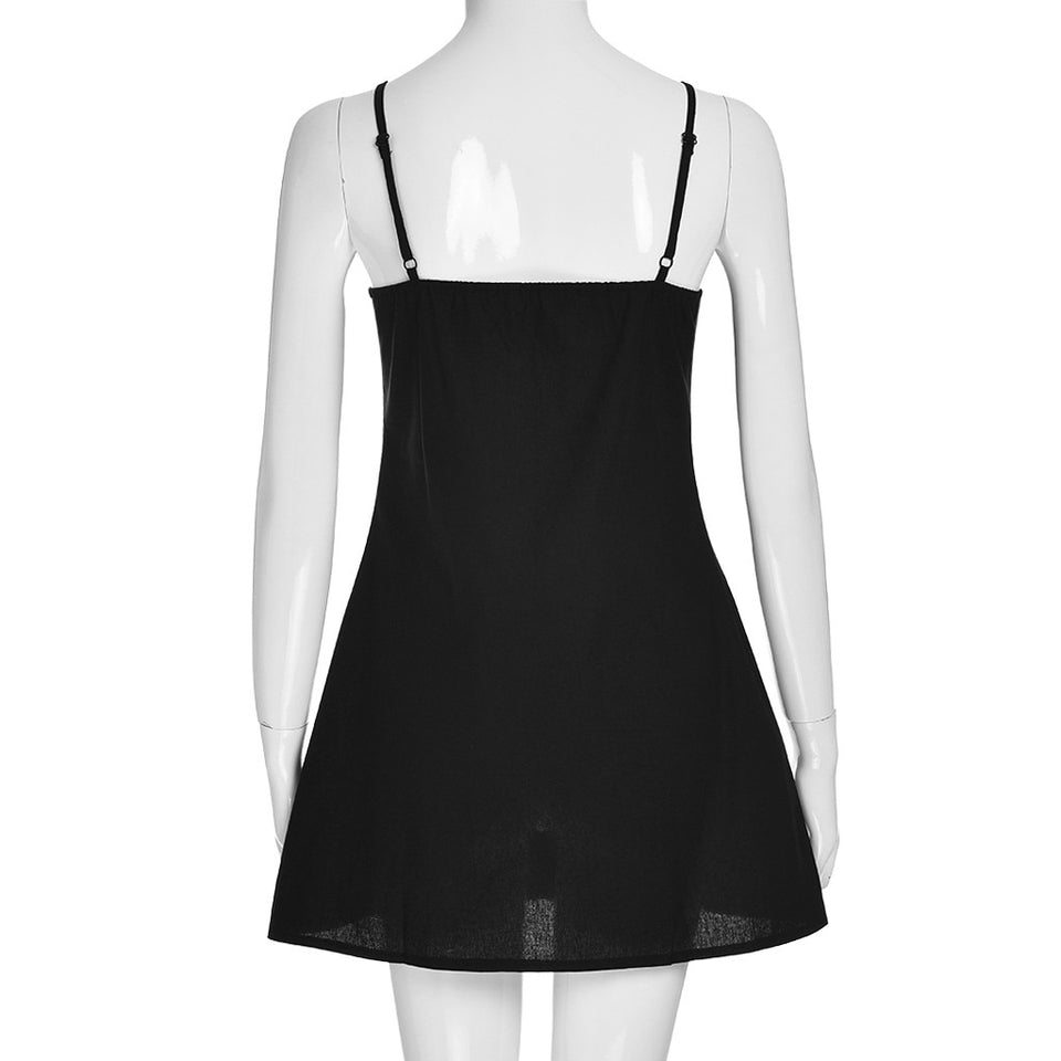 Summer Casual Daily College Style Women Casual Button Casual V-neck Sling