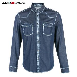 Jack Jones Spring Autumn Men Casual Shirt Cotton Long Sleeve denim Shirt