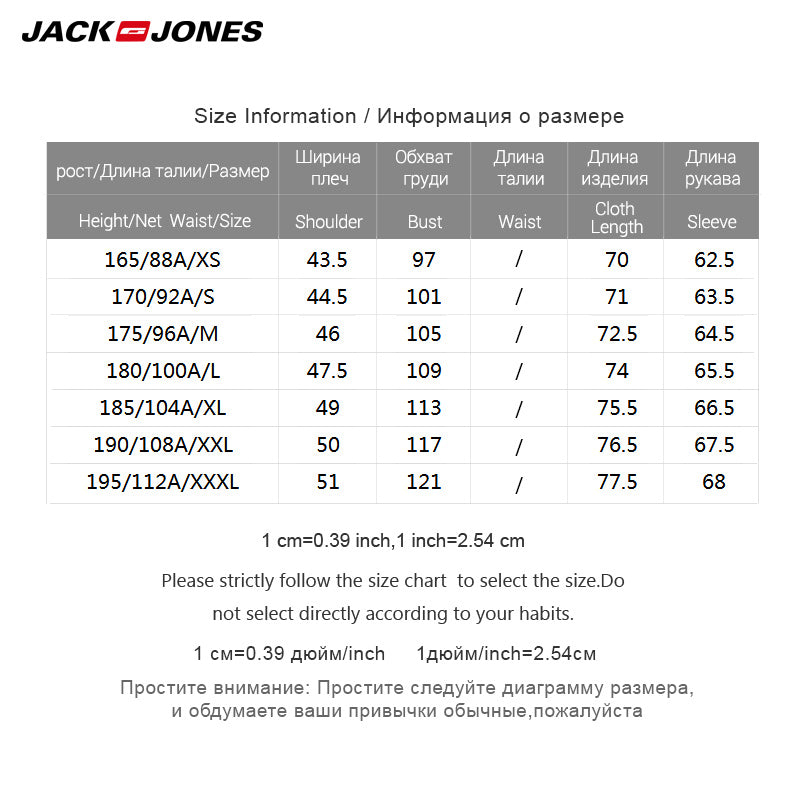 Jack Jones Spring Autumn Men Casual Shirt Cotton Long Sleeve denim Shirt